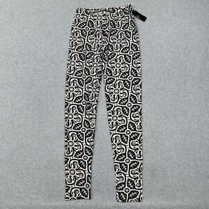 She's Pants Womens One Size Black White Leggings Stretch Waist Abstract LEP9034‎